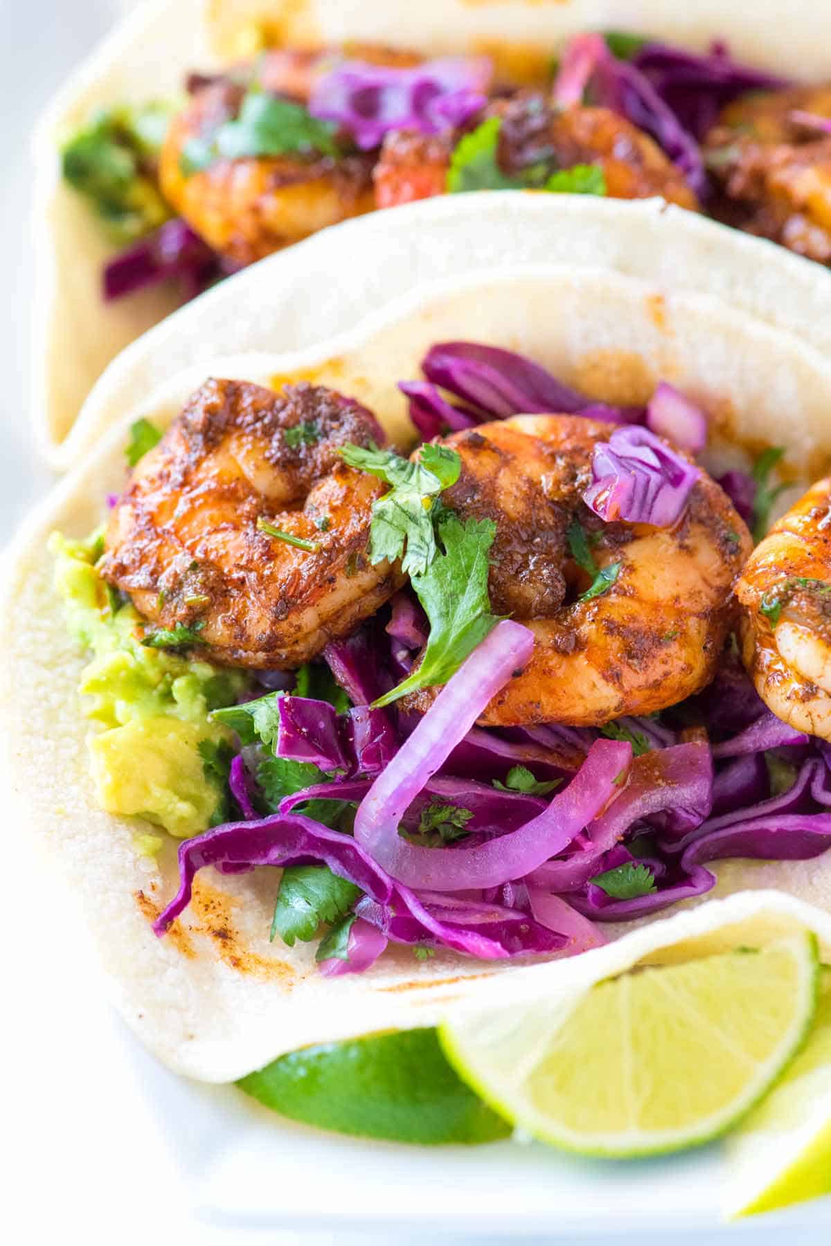 Chile Shrimp Tacos with Slaw