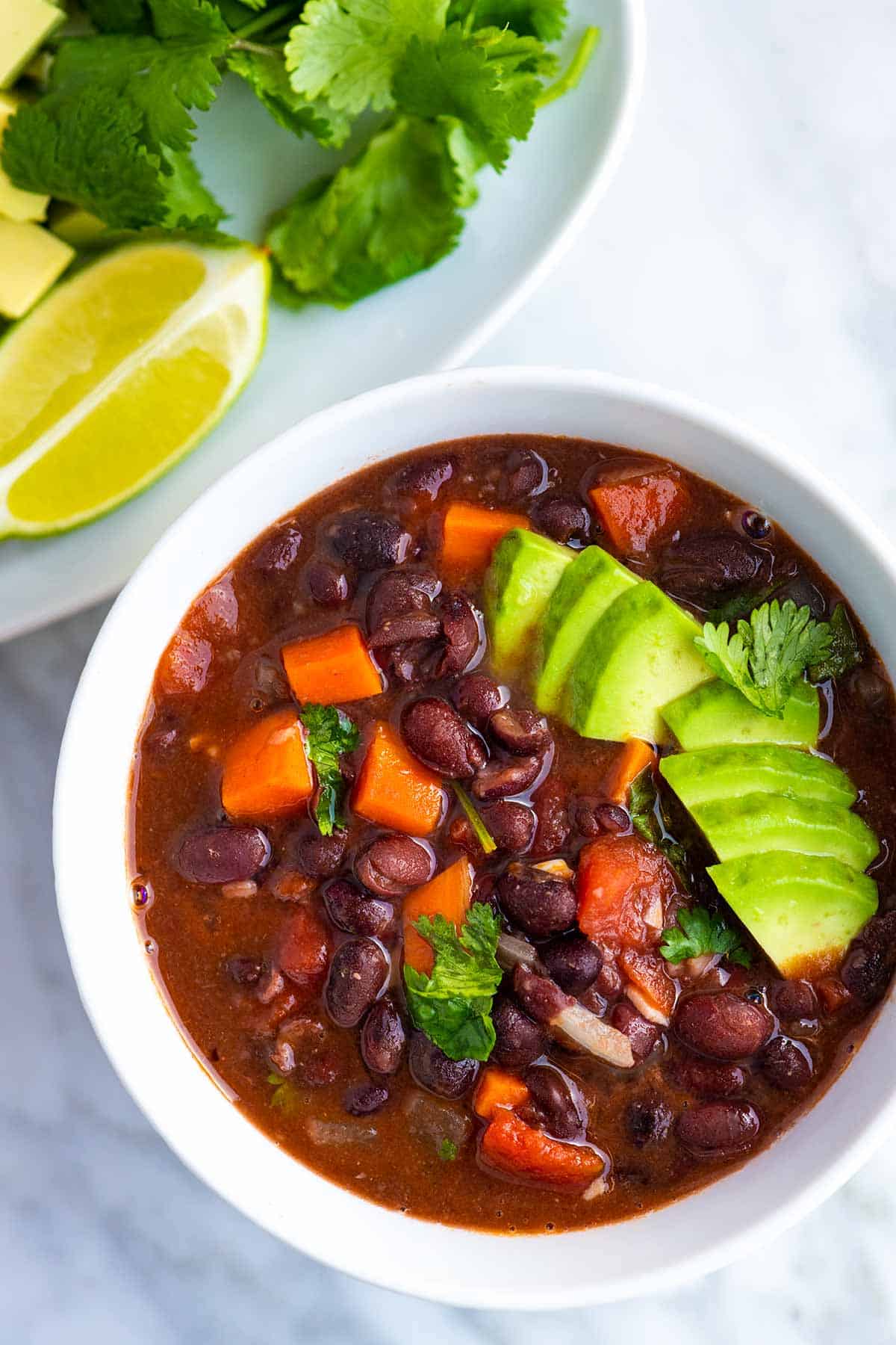 Homemade black bean soup