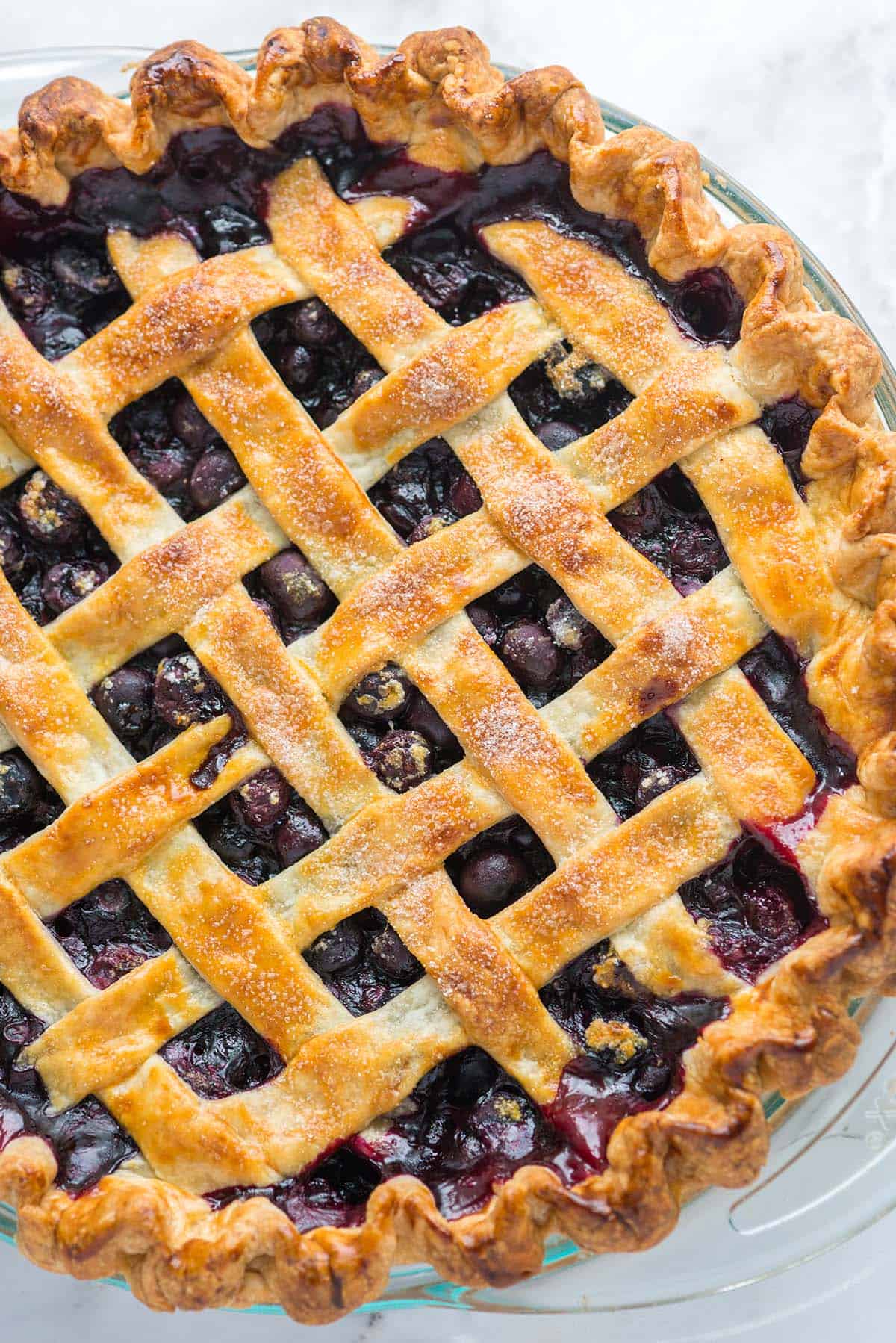 Homemade blueberry pie