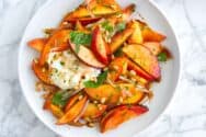 Balsamic Peach Burrata Salad