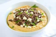 Hummus with Spiced Ground Beef