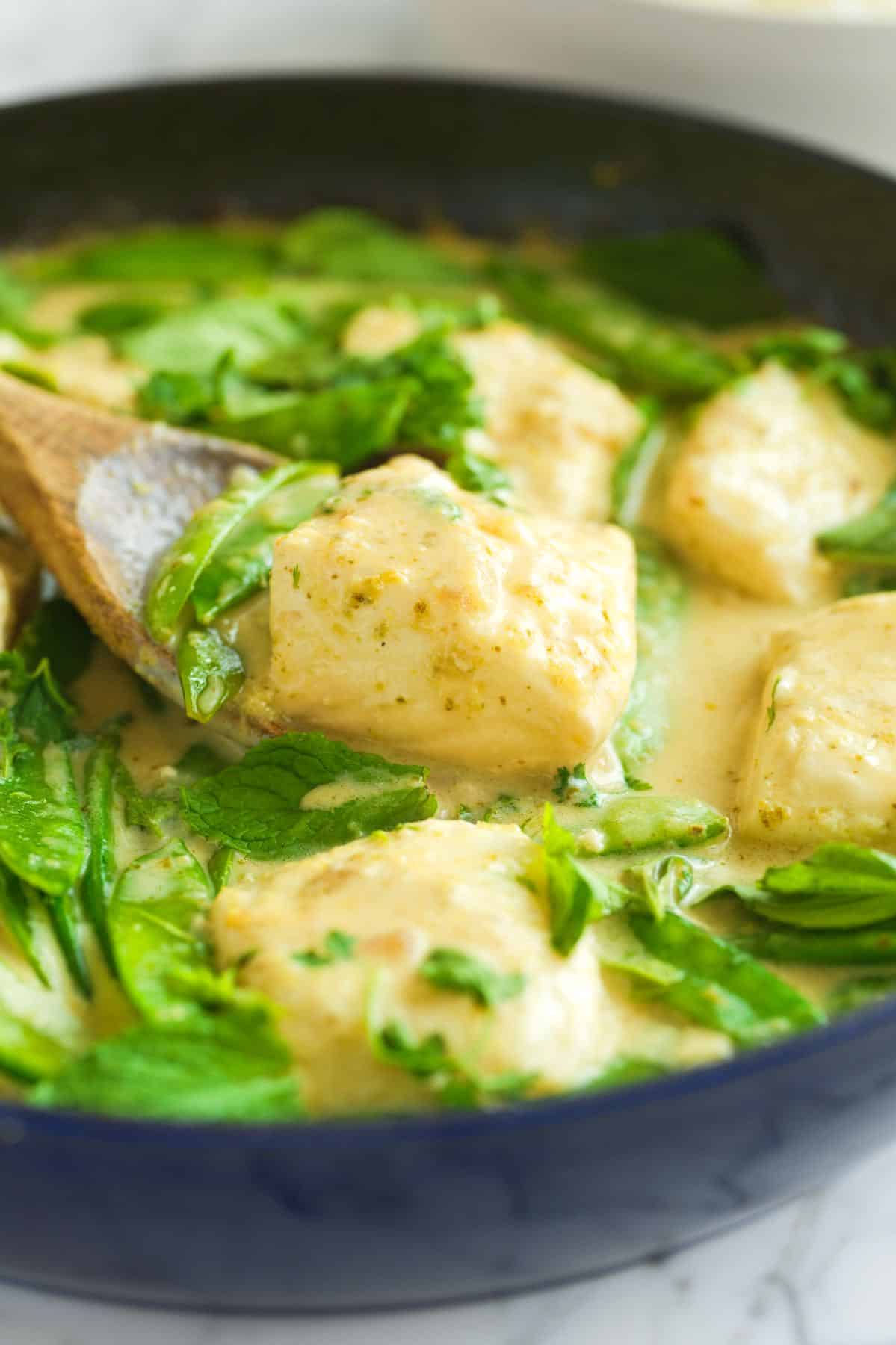 Thai Fish Curry with Coconut and Green Curry Paste